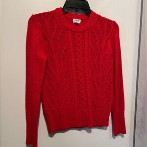 J Crew cable knit red sweater